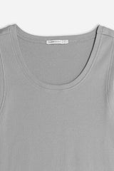 T-SHIRT SMANICATA A COSTINE GRIGIO SCURO