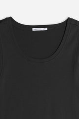 T-SHIRT SMANICATA A COSTINE NERO