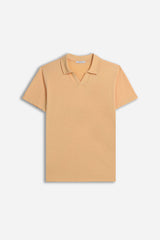 POLO SLUB CON COLLO DERBY ALBICOCCA