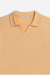 POLO SLUB CON COLLO DERBY ALBICOCCA
