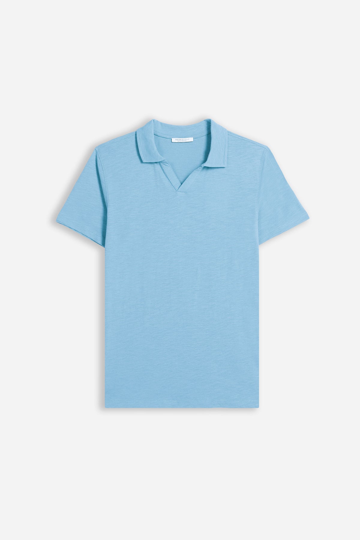 POLO SLUB CON COLLO DERBY CELESTE