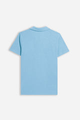 POLO SLUB CON COLLO DERBY CELESTE