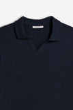 POLO SLUB CON COLLO DERBY BLEU