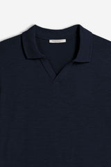 POLO SLUB CON COLLO DERBY BLEU