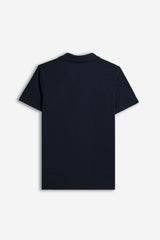 POLO SLUB CON COLLO DERBY BLEU