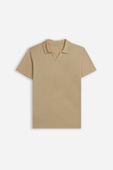 POLO SLUB CON COLLO DERBY SABBIA