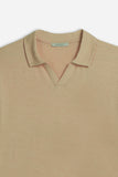 POLO SLUB CON COLLO DERBY SABBIA