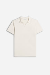 POLO SLUB CON COLLO DERBY GESSO