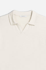 POLO SLUB CON COLLO DERBY GESSO