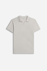 POLO SLUB CON COLLO DERBY GRIGIO GHIACCIO