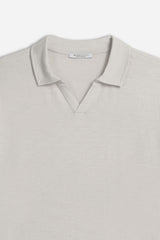 POLO SLUB CON COLLO DERBY GRIGIO GHIACCIO