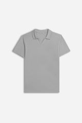POLO SLUB CON COLLO DERBY GRIGIO SCURO