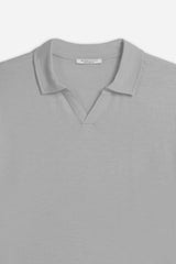 POLO SLUB CON COLLO DERBY GRIGIO SCURO