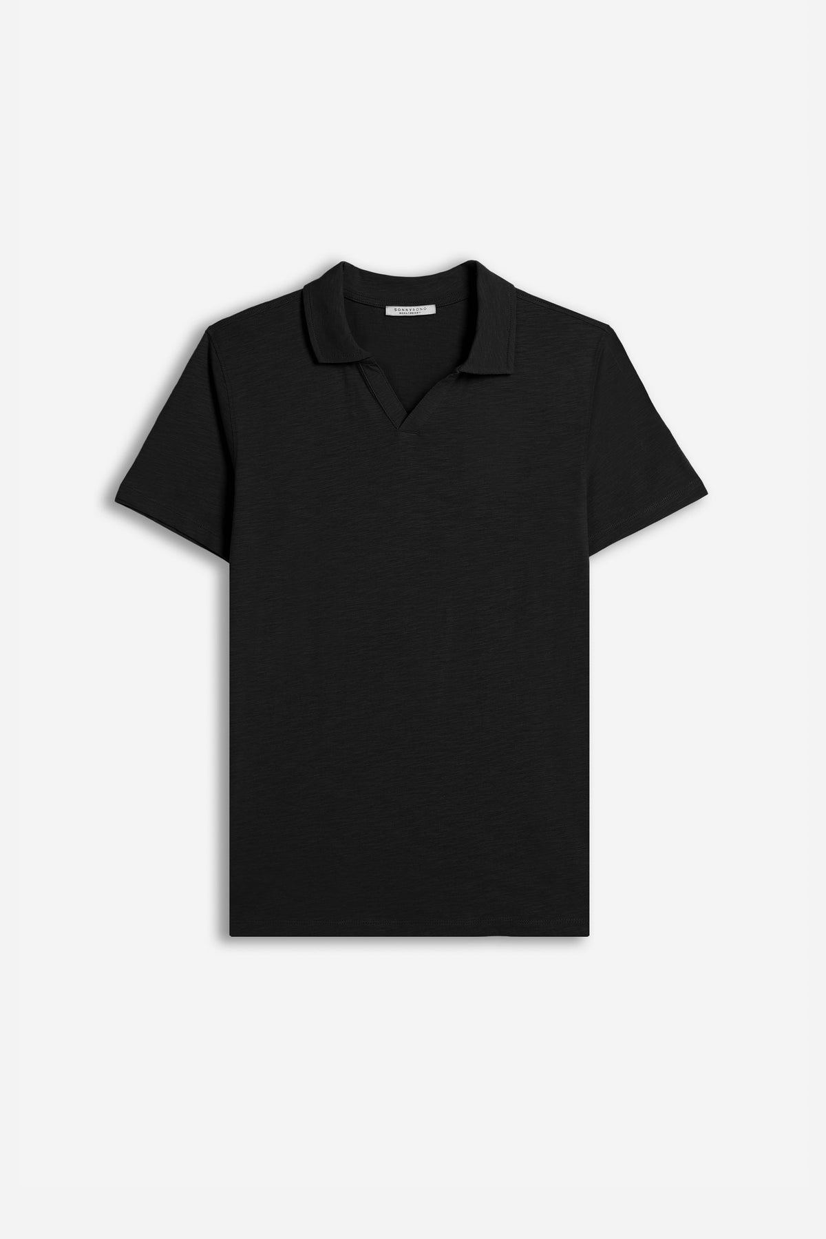 POLO SLUB CON COLLO DERBY NERO