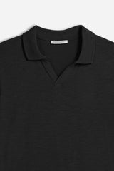 POLO SLUB CON COLLO DERBY NERO