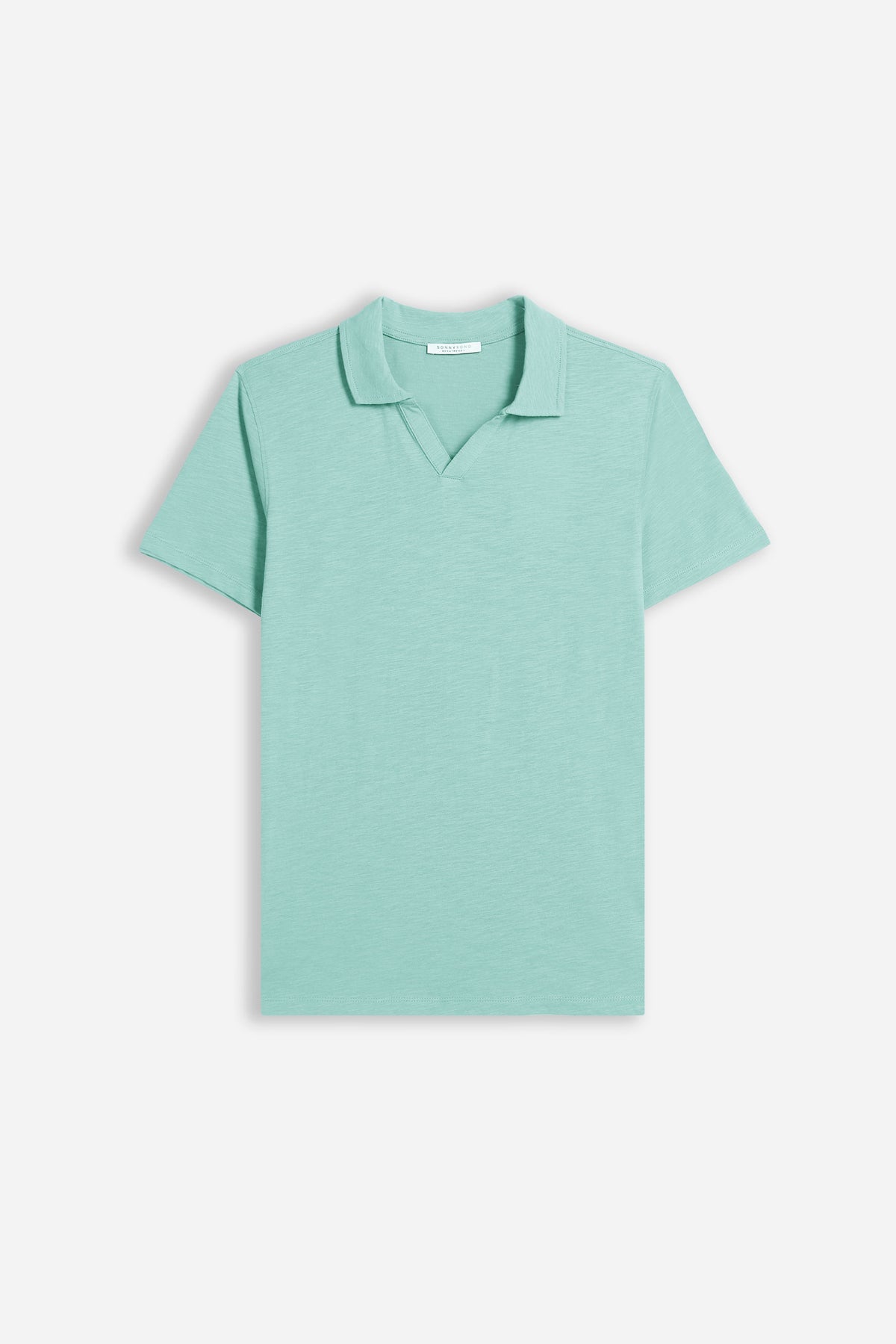 POLO SLUB CON COLLO DERBY VERDE ACQUA