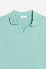 POLO SLUB CON COLLO DERBY VERDE ACQUA
