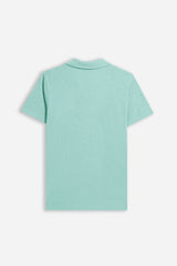 POLO SLUB CON COLLO DERBY VERDE ACQUA