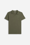POLO SLUB CON COLLO DERBY VERDE MILITARE