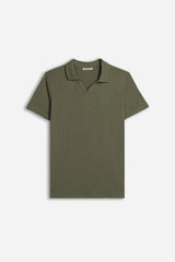 POLO SLUB CON COLLO DERBY VERDE MILITARE
