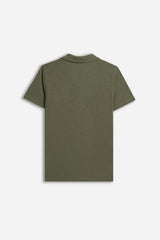 POLO SLUB CON COLLO DERBY VERDE MILITARE