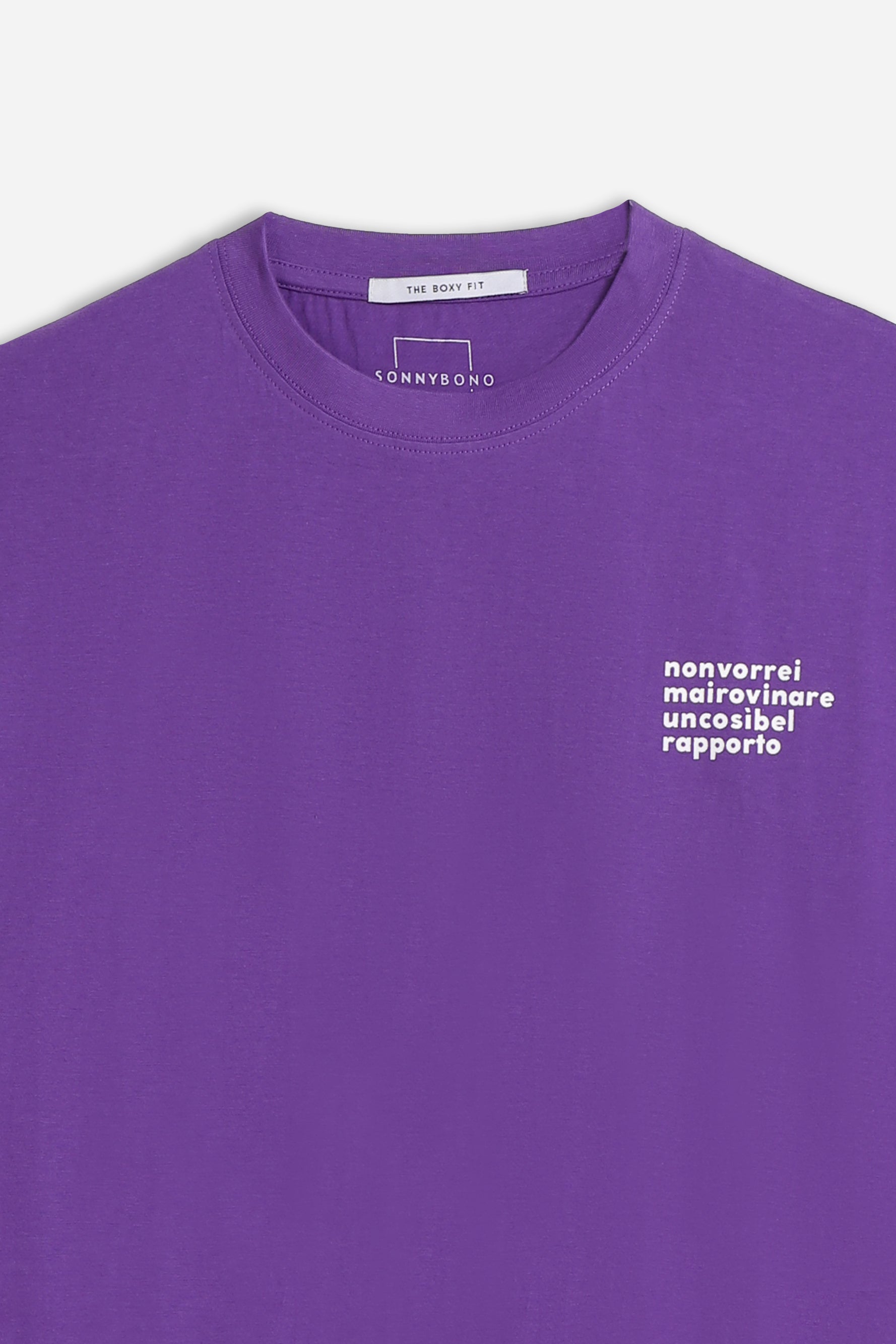 T-SHIRT CON STAMPA PICCOLA VIOLA – Sonnybono