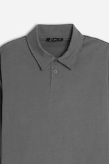 POLO MANICA LUNGA CON BOTTONI ANTRACITE