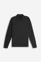 POLO MANICA LUNGA CON BOTTONI NERO