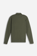POLO MANICA LUNGA CON BOTTONI VERDE MILITARE