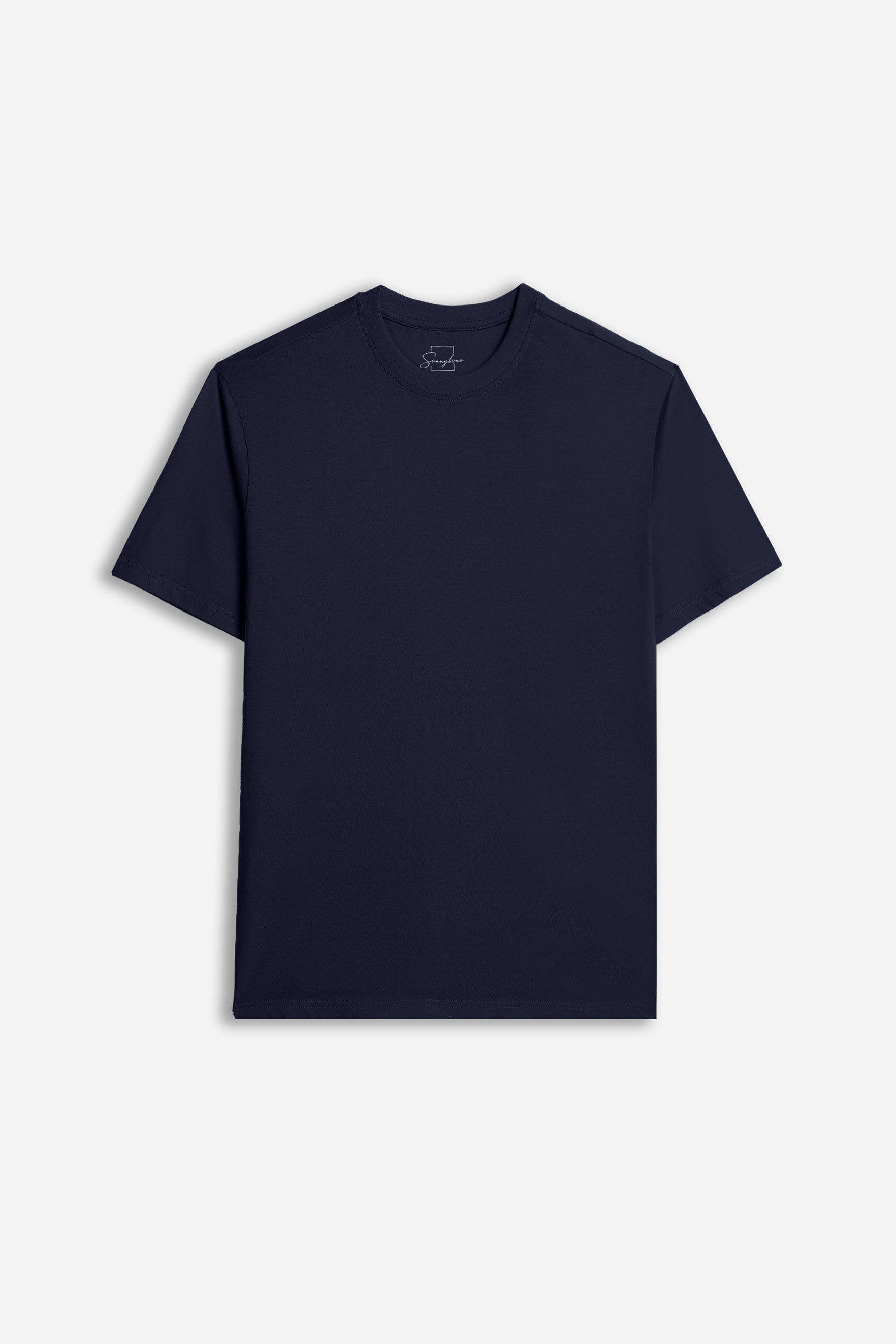 T-SHIRT GIROCOLLO BASIC BLEU