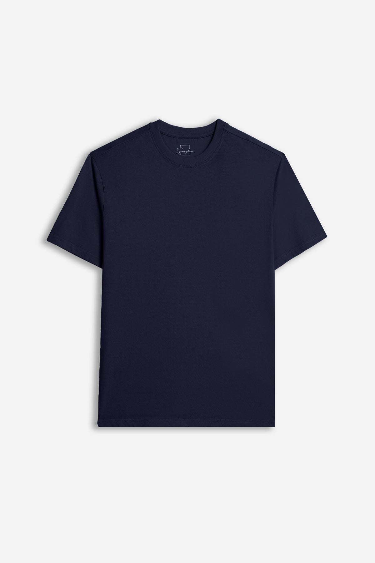 T-SHIRT GIROCOLLO BASIC BLEU