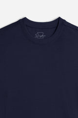 T-SHIRT GIROCOLLO BASIC BLEU