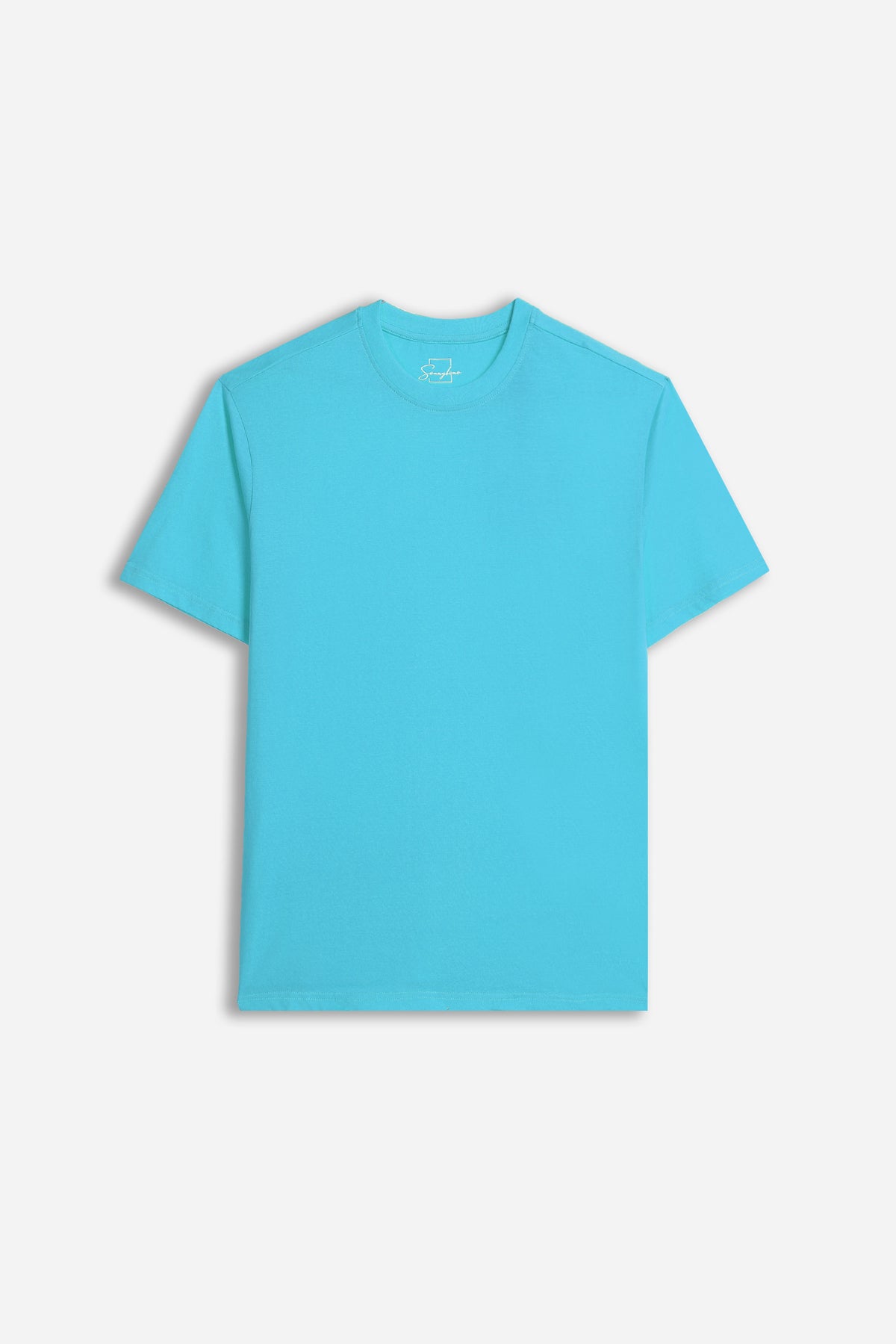 T-SHIRT GIROCOLLO BASIC TURCHESE