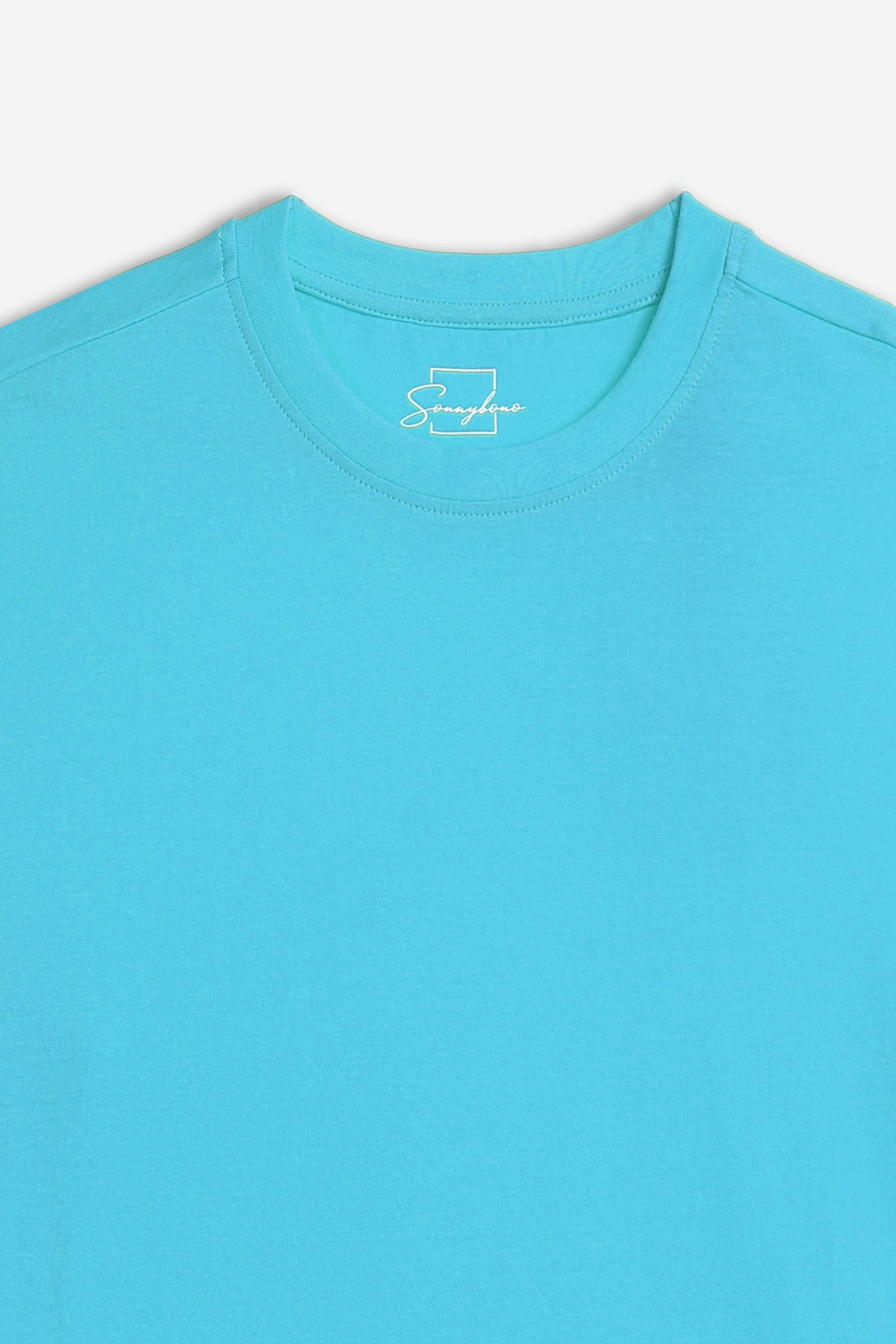 T-SHIRT GIROCOLLO BASIC TURCHESE