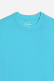 T-SHIRT GIROCOLLO BASIC TURCHESE