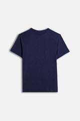 T-SHIRT IN COTONE SLUB INDACO