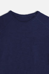 T-SHIRT IN COTONE SLUB INDACO