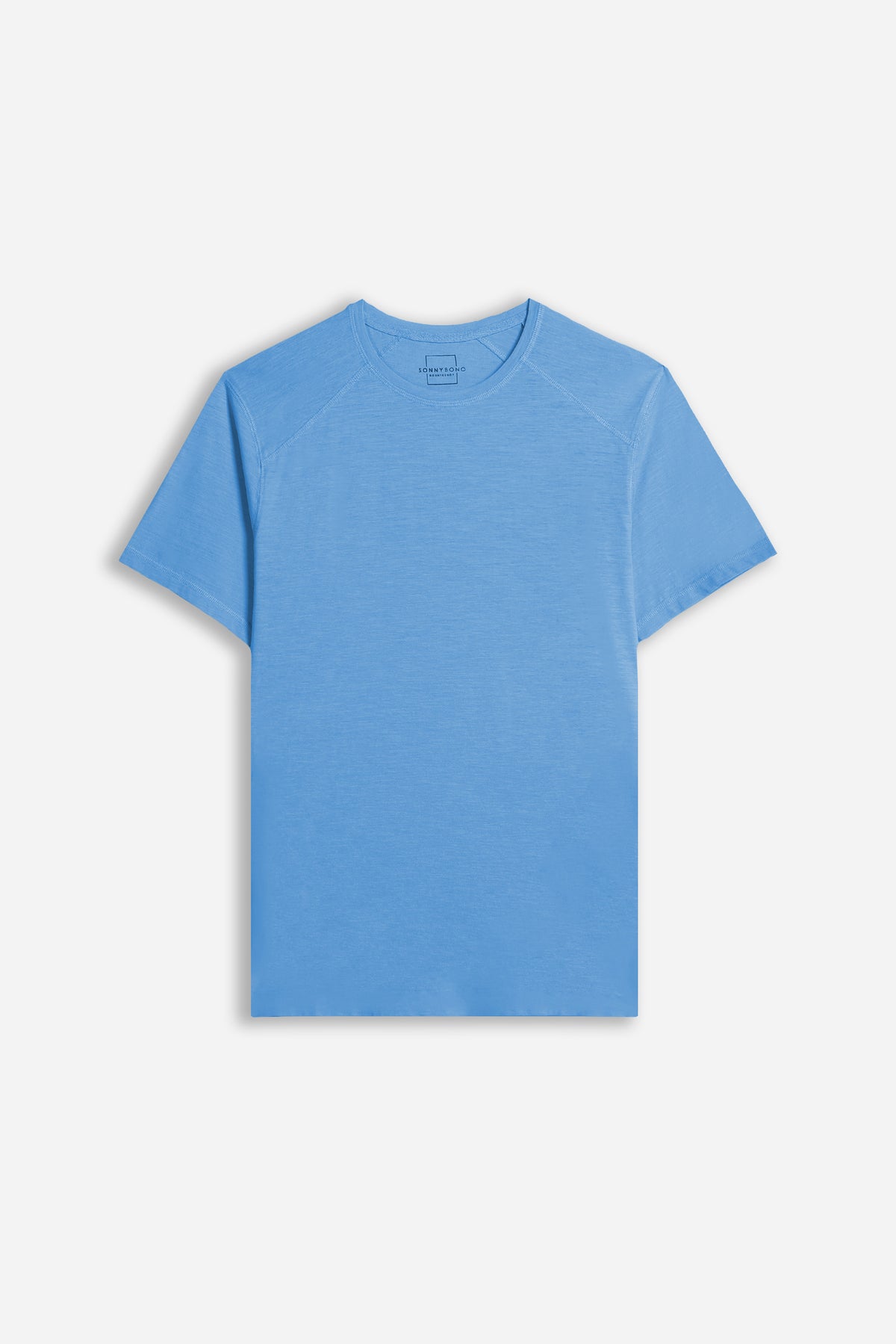 T-SHIRT GIROCOLLO BASIC SLUB AZZURRO