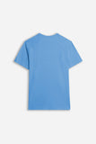 T-SHIRT GIROCOLLO BASIC SLUB AZZURRO