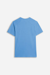 T-SHIRT GIROCOLLO BASIC SLUB AZZURRO