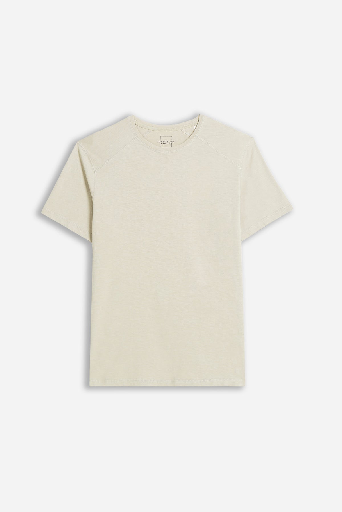 T-SHIRT GIROCOLLO BASIC SLUB BEIGE CHIARO 