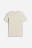 T-SHIRT GIROCOLLO BASIC SLUB BEIGE CHIARO 