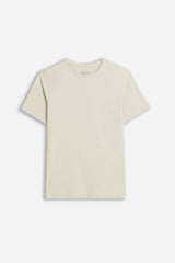 T-SHIRT GIROCOLLO BASIC SLUB BEIGE CHIARO 