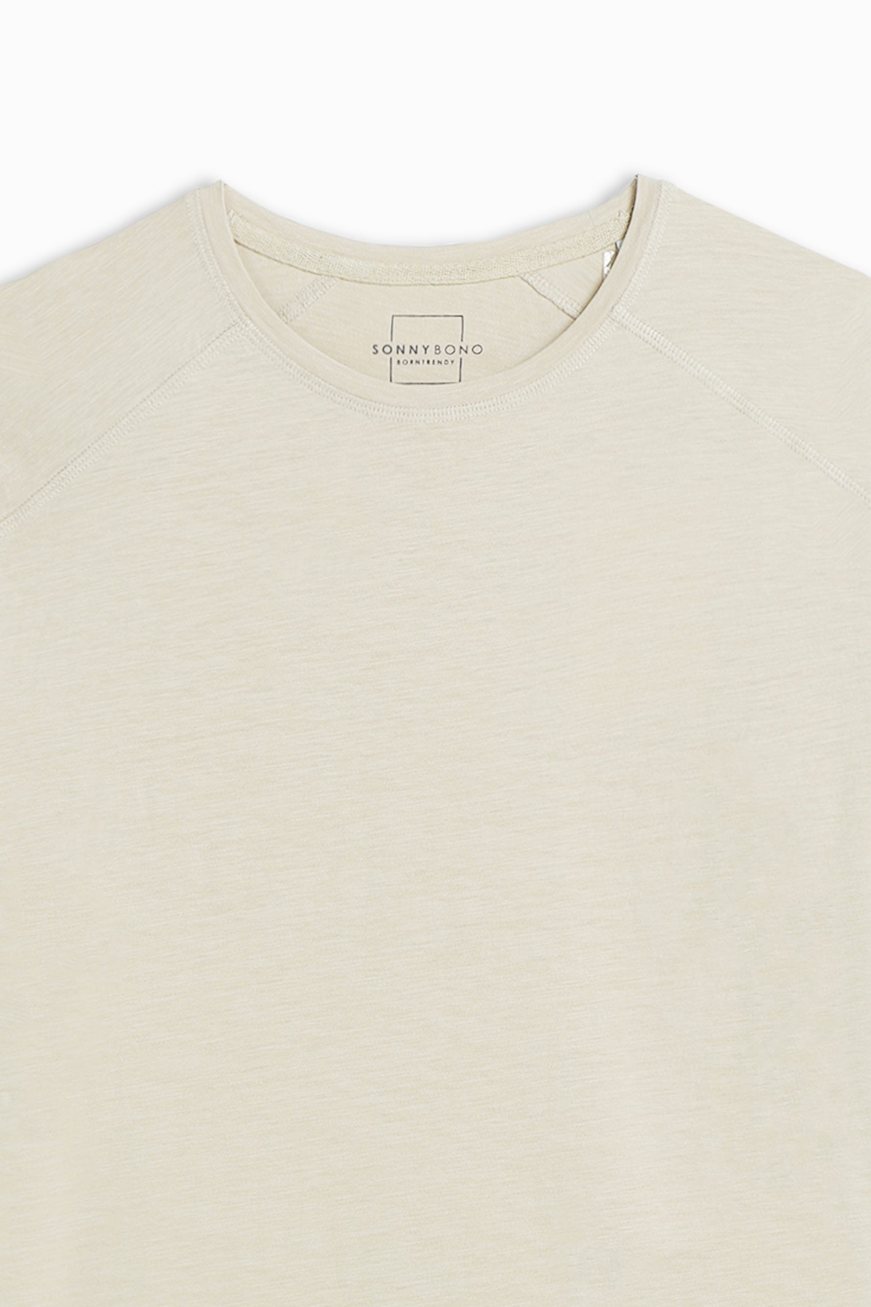 T-SHIRT GIROCOLLO BASIC SLUB BEIGE CHIARO 