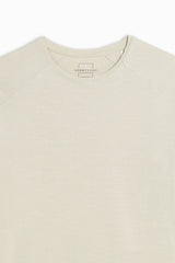 T-SHIRT GIROCOLLO BASIC SLUB BEIGE CHIARO 