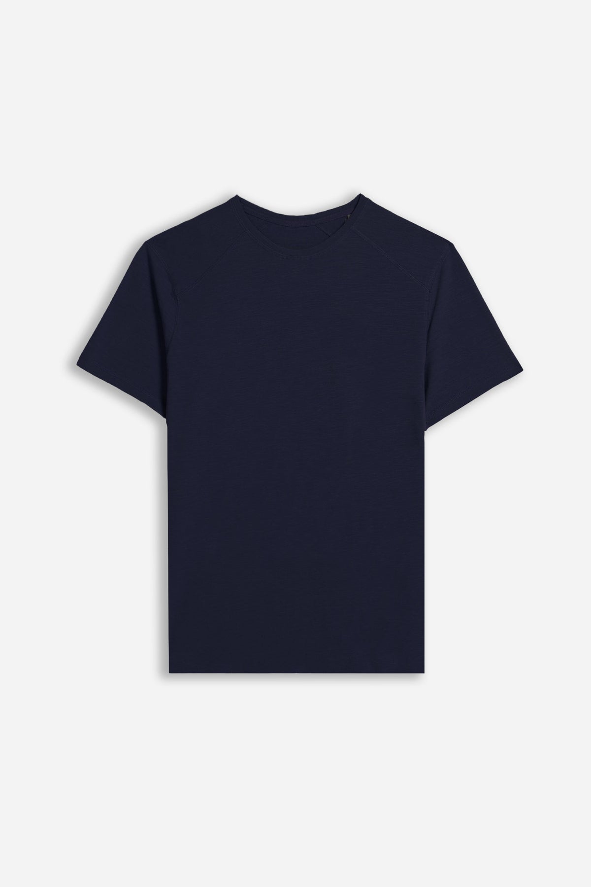 T-SHIRT GIROCOLLO BASIC SLUB BLEU