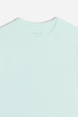 T-SHIRT GIROCOLLO BASIC SLUB CIELO