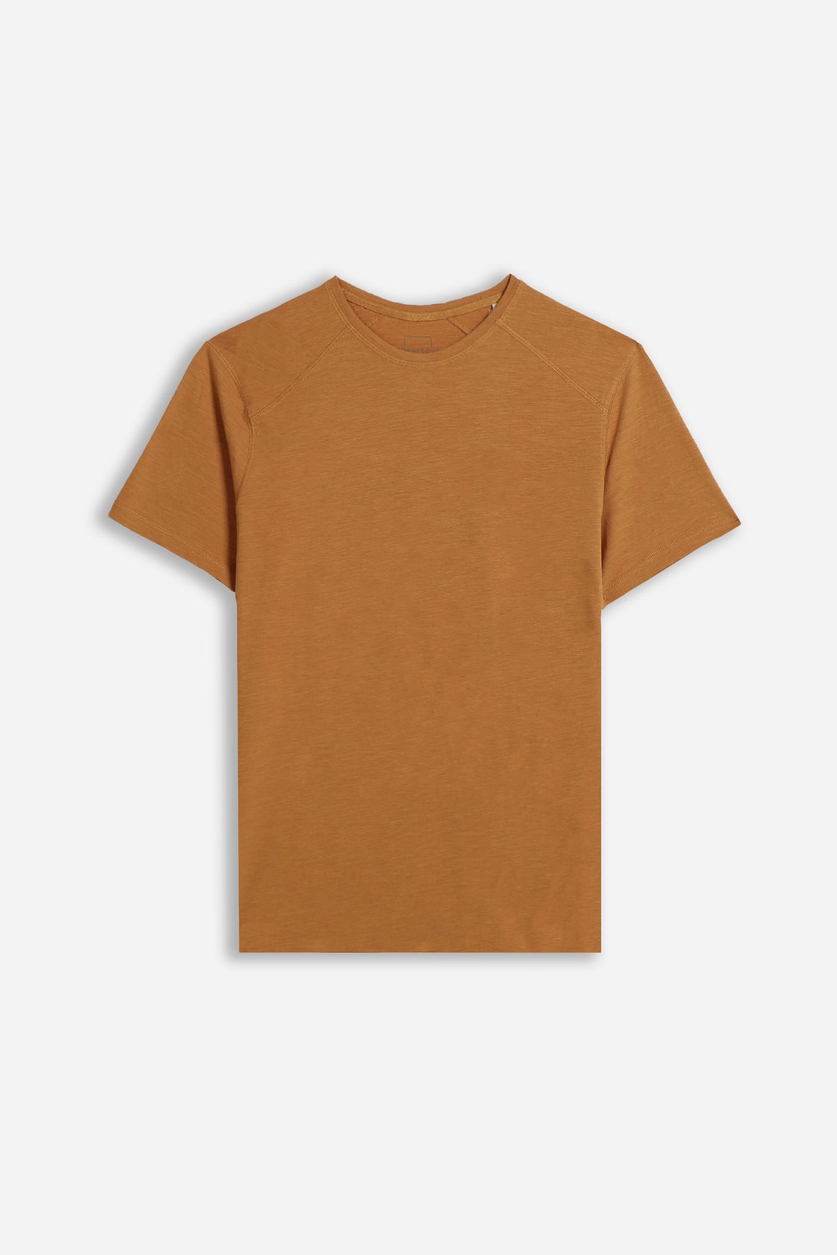 T-SHIRT GIROCOLLO BASIC SLUB COGNAC
