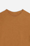 T-SHIRT GIROCOLLO BASIC SLUB COGNAC