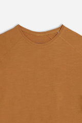 T-SHIRT GIROCOLLO BASIC SLUB COGNAC